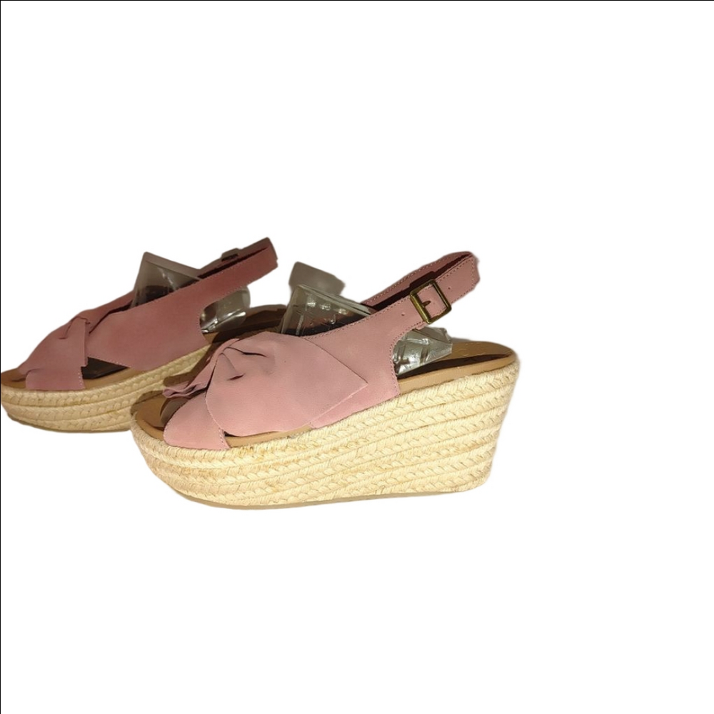 SKECHERS Luxe Foam Suede Brit Trippin Bow Espadrilles Size 8M